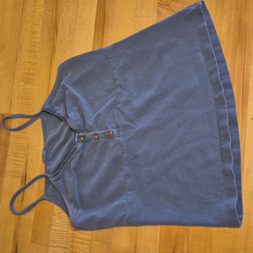 Brandy Melville Blue Button-Front Tank Top